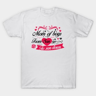 mom of boys from son up to son down mother of boys gift ideas for mothers day T-Shirt